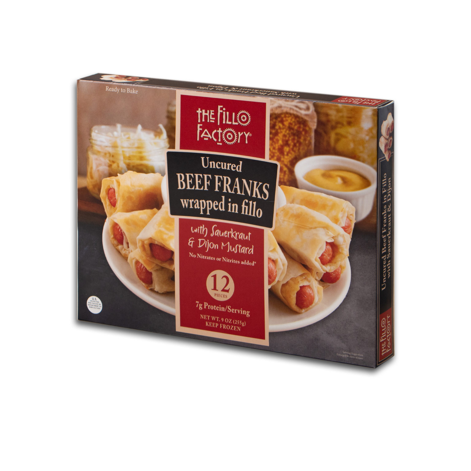 Nitratefree Mini Franks W/ Mustard & Sauerkraut Fillo Factory