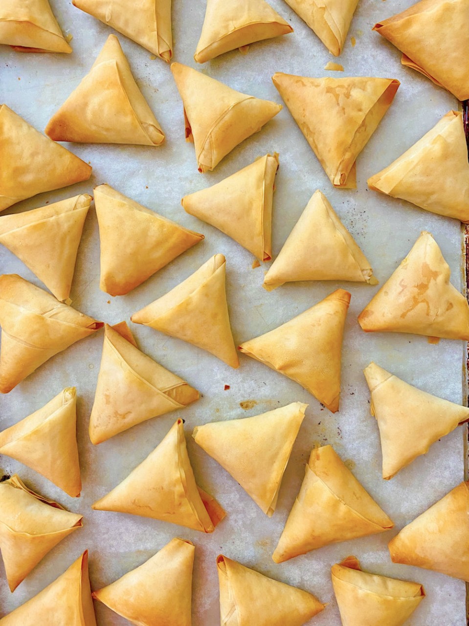 TIROPITAKIA Tyropita-greek feta and egg fillo triangle appetizers